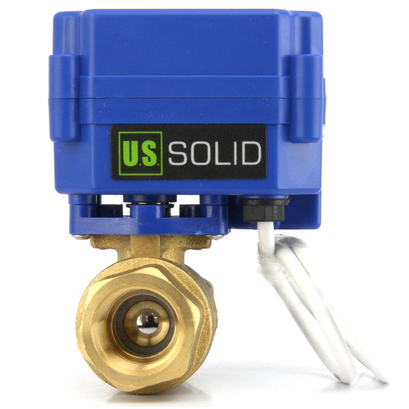 U.S. Solid Motorized Ball Valve- 3/4inches Brass Electrical Ball Valve with Standard Port, 9-24V AC/DC and 3 Wire Setup - Image 1
